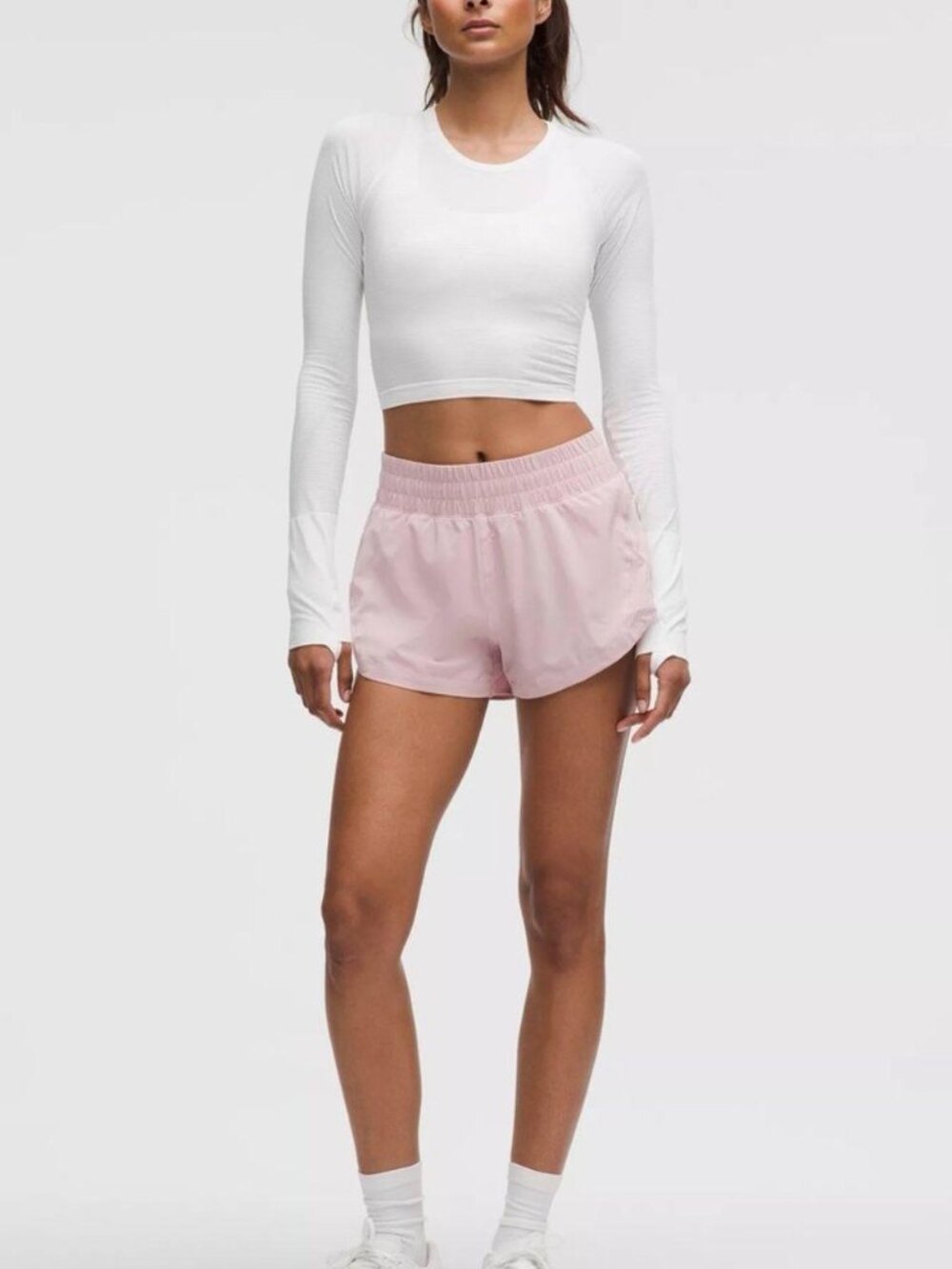 Lululemon track that high rise short lined 3”